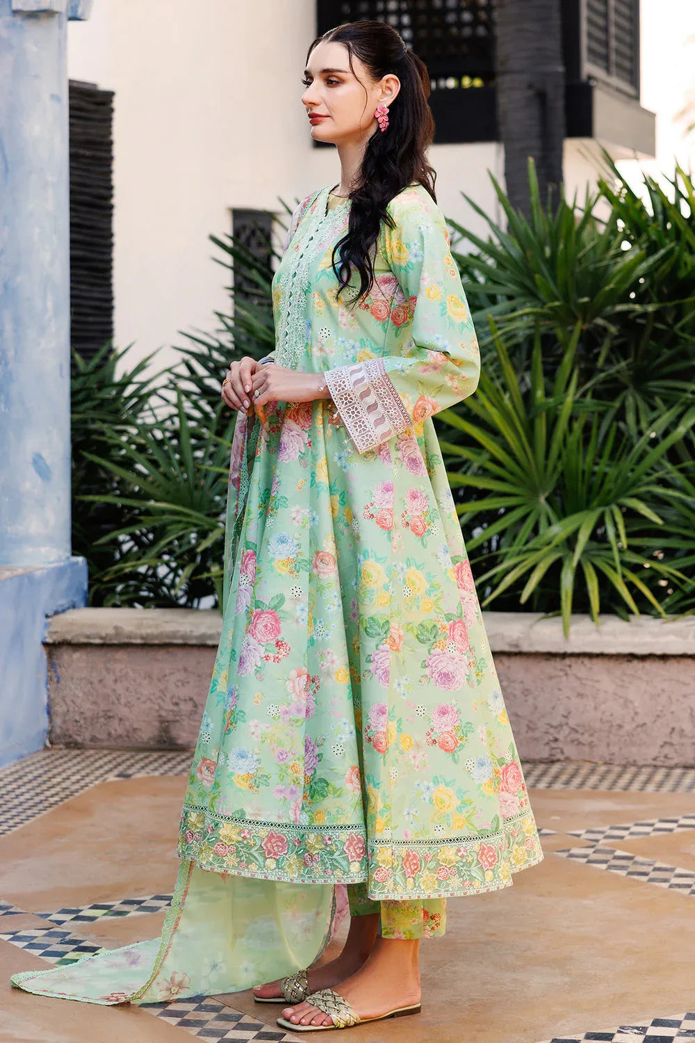 Farasha | Printed Essentials | Mint Dew - Rang-e-Khaas