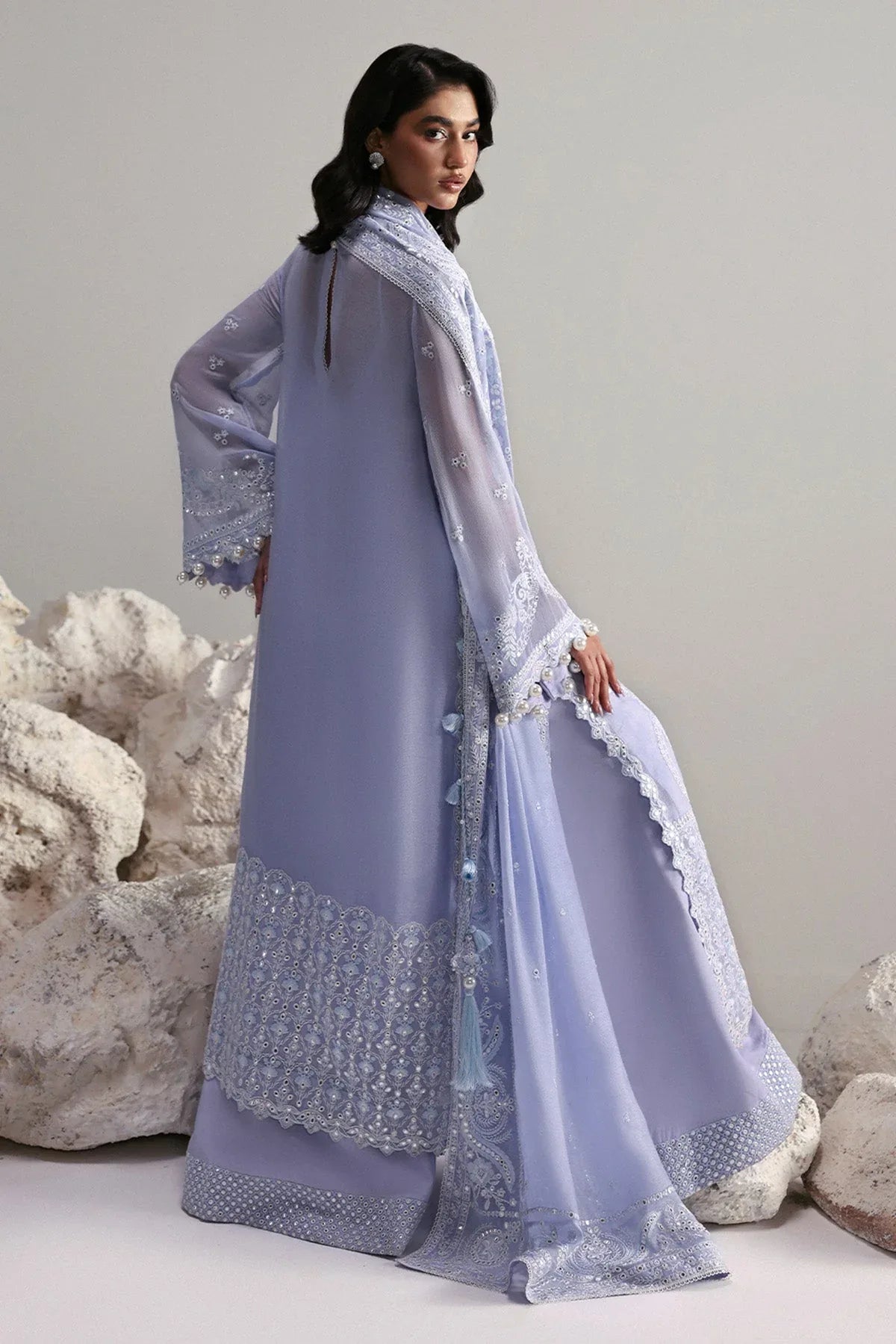 Afrozeh | Slate Ready to Wear | Vaelis - Rang-e-Khaas