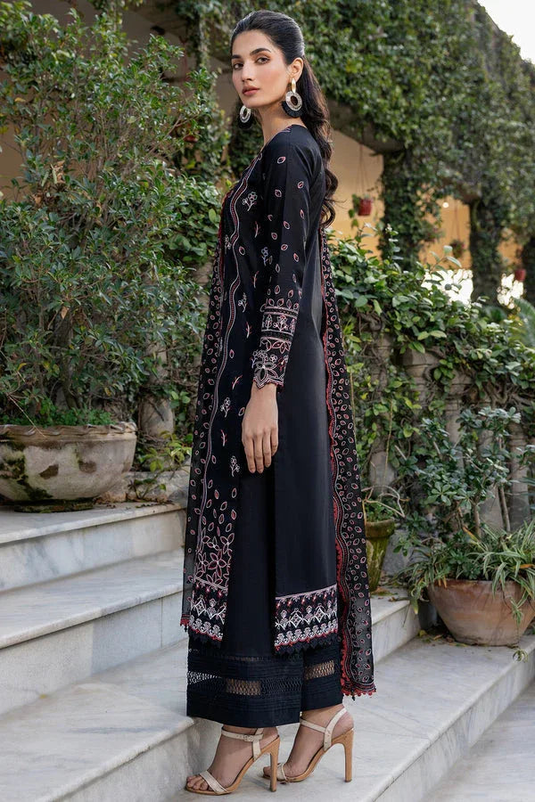 Farasha | Summer Weaves Embroidered Lawn | Black Rose - Rang-e-Khaas