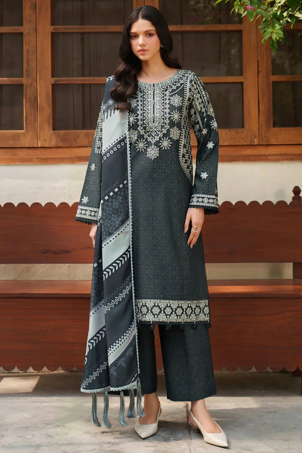 Farasha | Meline Premium Viscose 25 | Slate Gray - Rang-e-Khaas