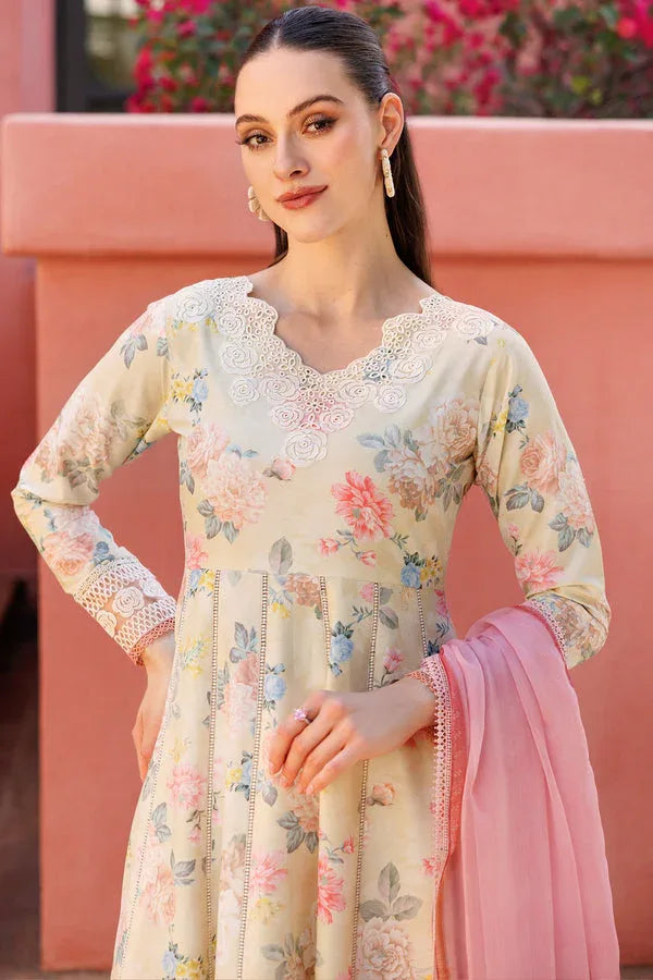 Farasha | Printed Essentials | Meadow Blush - Rang-e-Khaas