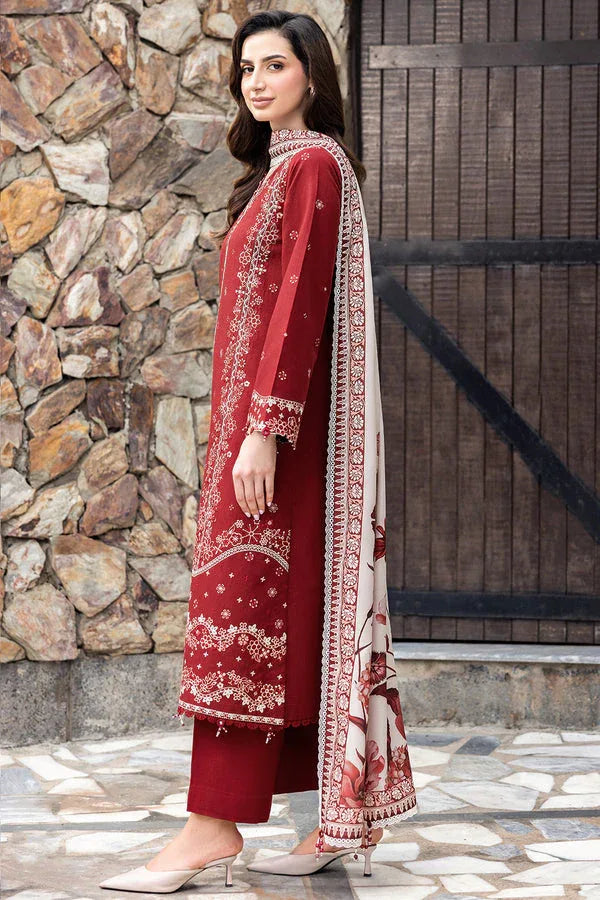 Farasha | Eminence Khaddar 25 | Claret - Rang-e-Khaas