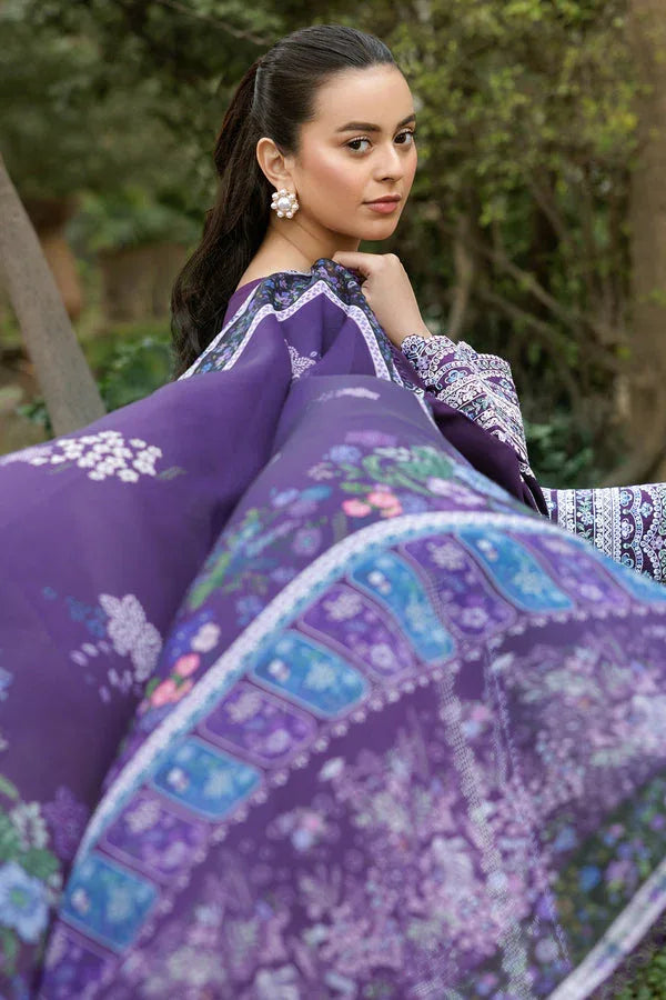 Farasha | Summer Weaves Embroidered Lawn | Regal Iris - Rang-e-Khaas
