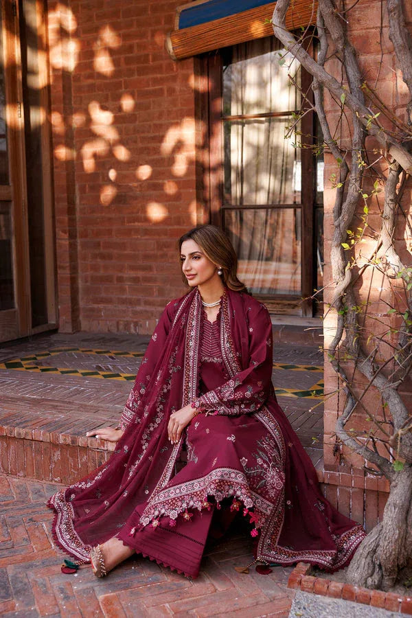 Farasha | Dastoor Embroidered Lawn SS24 | RUBY GLAM - Rang-e-Khaas