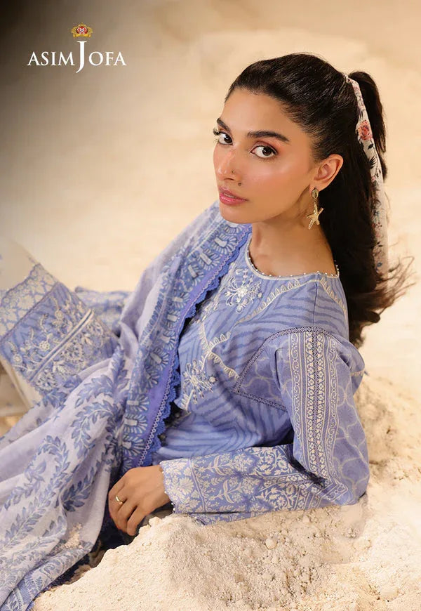 Asim Jofa | Summer Rhapsody | AJUBU-13 Printed Embroidered Lawn - Rang-e-Khaas