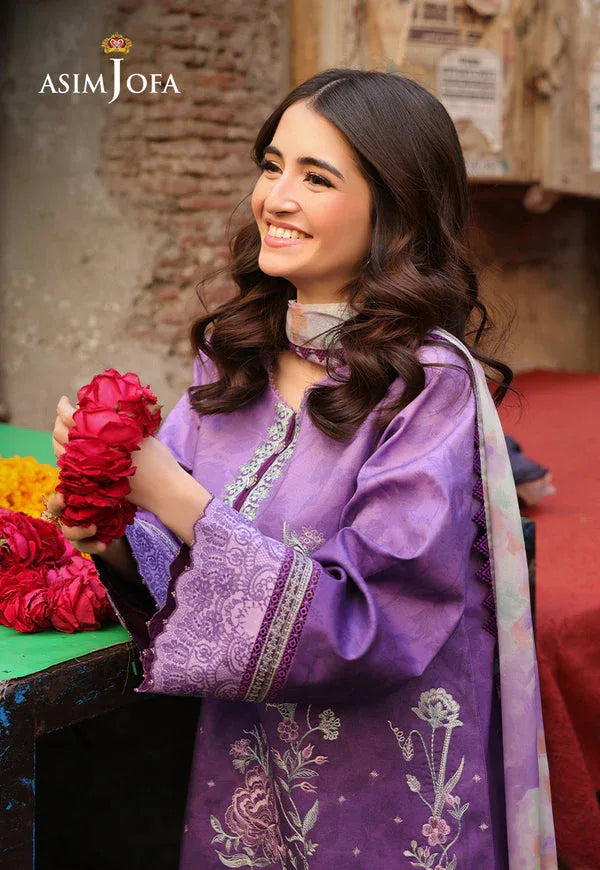 Asim Jofa | Summer Rhapsody | AJUBU-07 Embroidered Lawn - Rang-e-Khaas