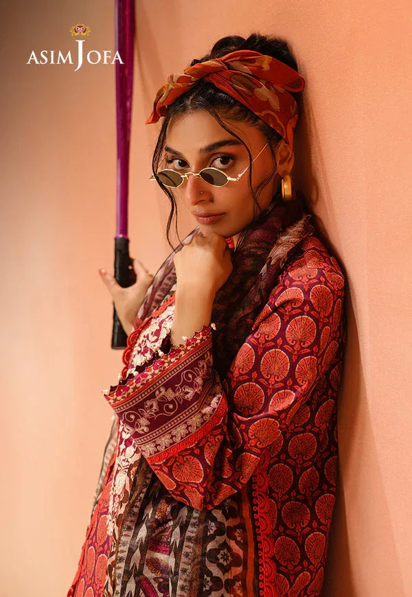 Asim Jofa | Summer Rhapsody | AJUBU-26 Printed Embroidered Lawn - Rang-e-Khaas