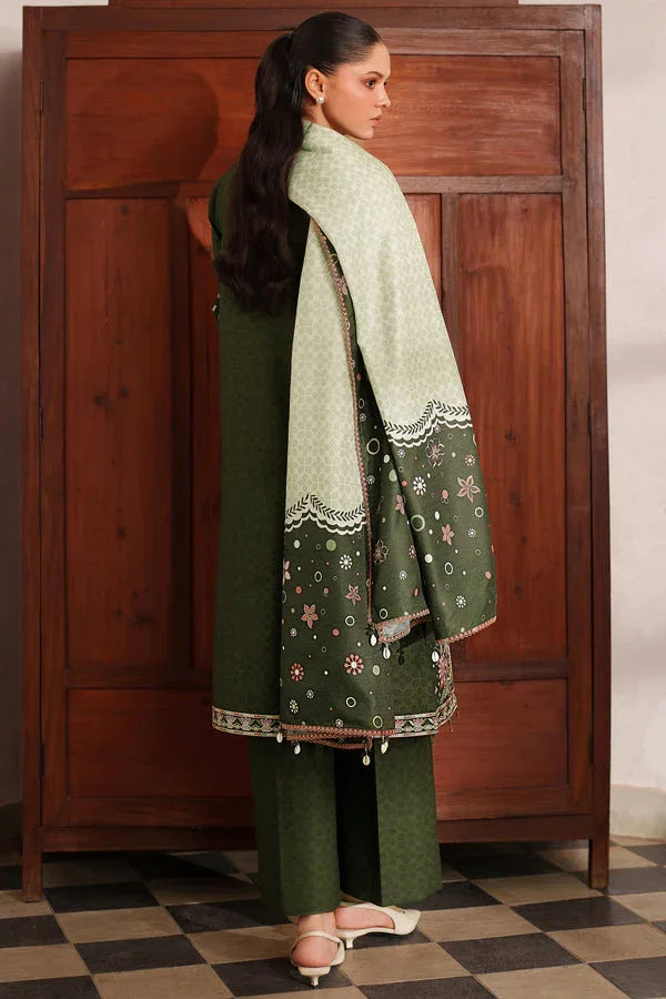 Farasha | Meline Premium Viscose 25 | Olive Drape - Rang-e-Khaas