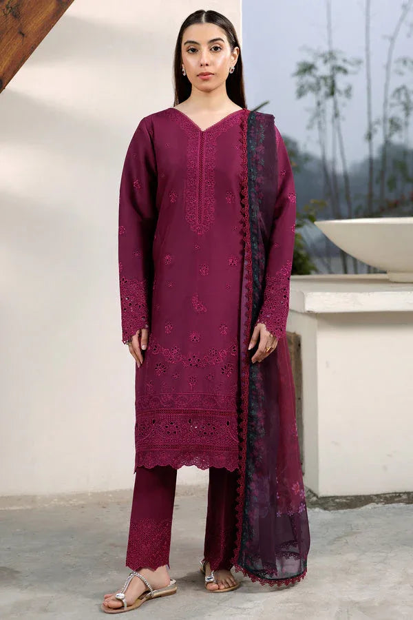 Farasha | Summer Weaves Embroidered Lawn | Garnet Passion - Rang-e-Khaas