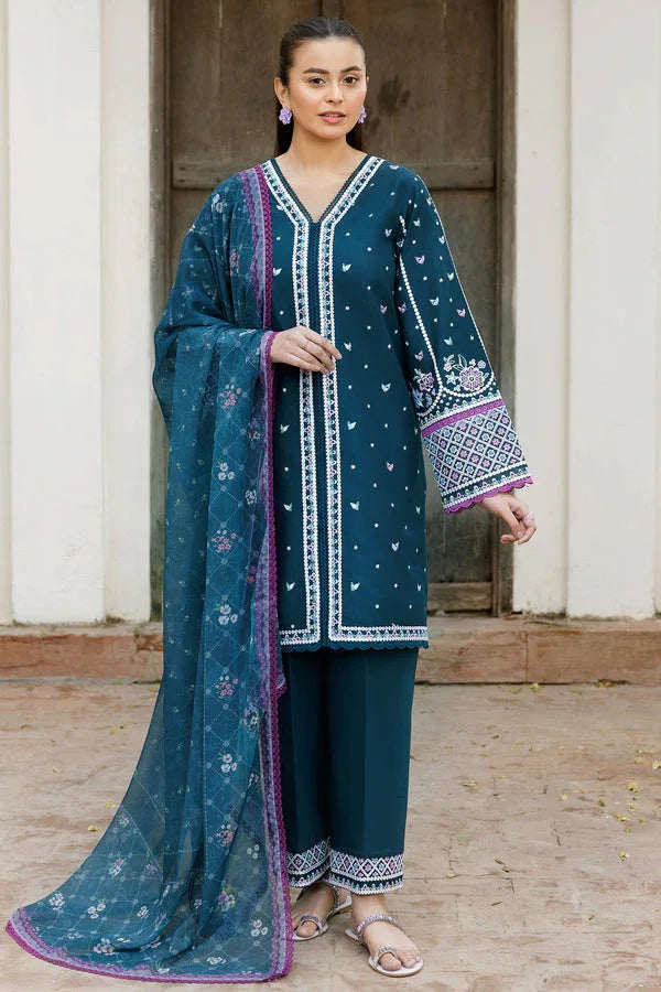 Farasha | Summer Weaves Embroidered Lawn | Blue Allure - Rang-e-Khaas