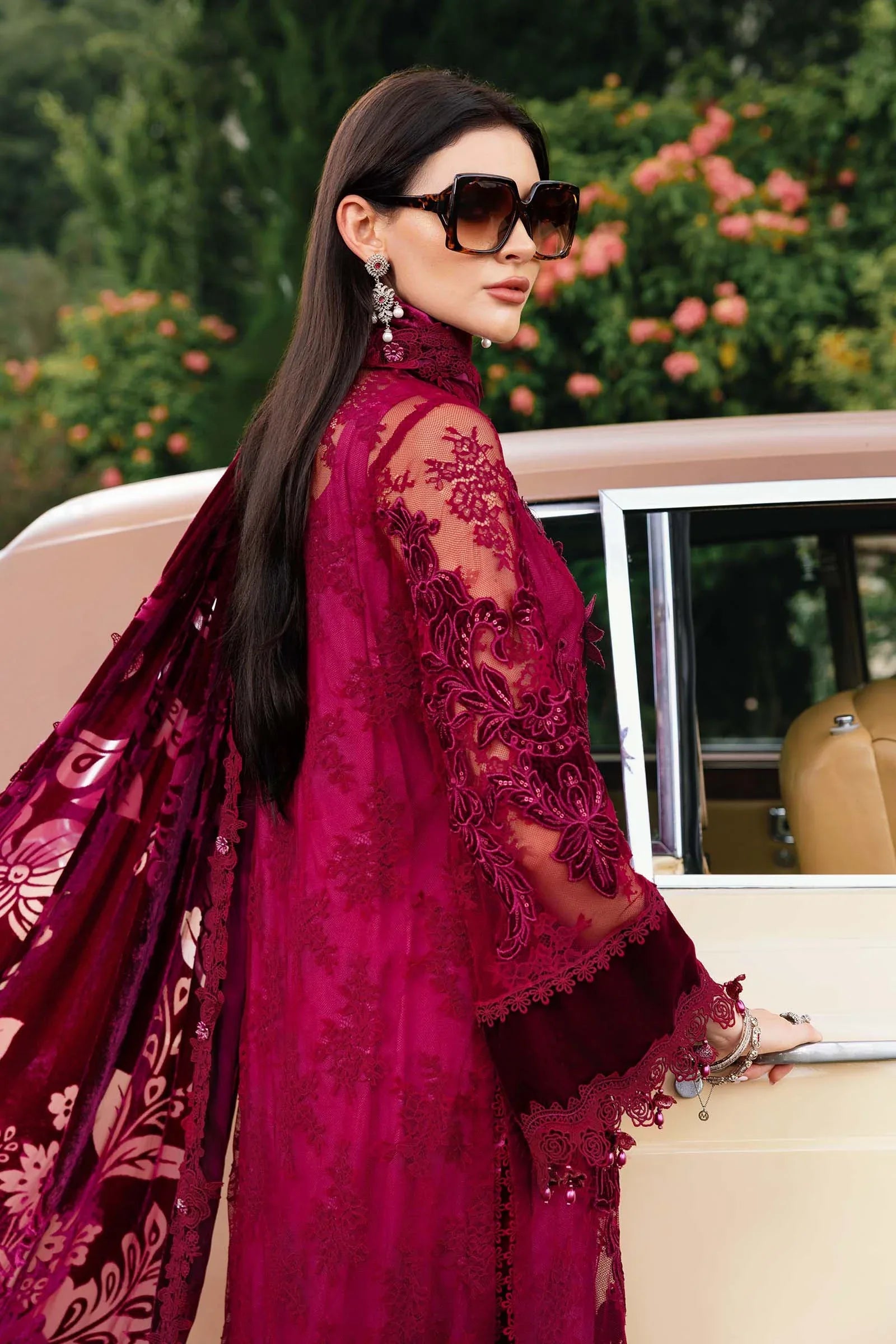 3 Piece Embroidered Chantilly Suit - Rang-e-Khaas