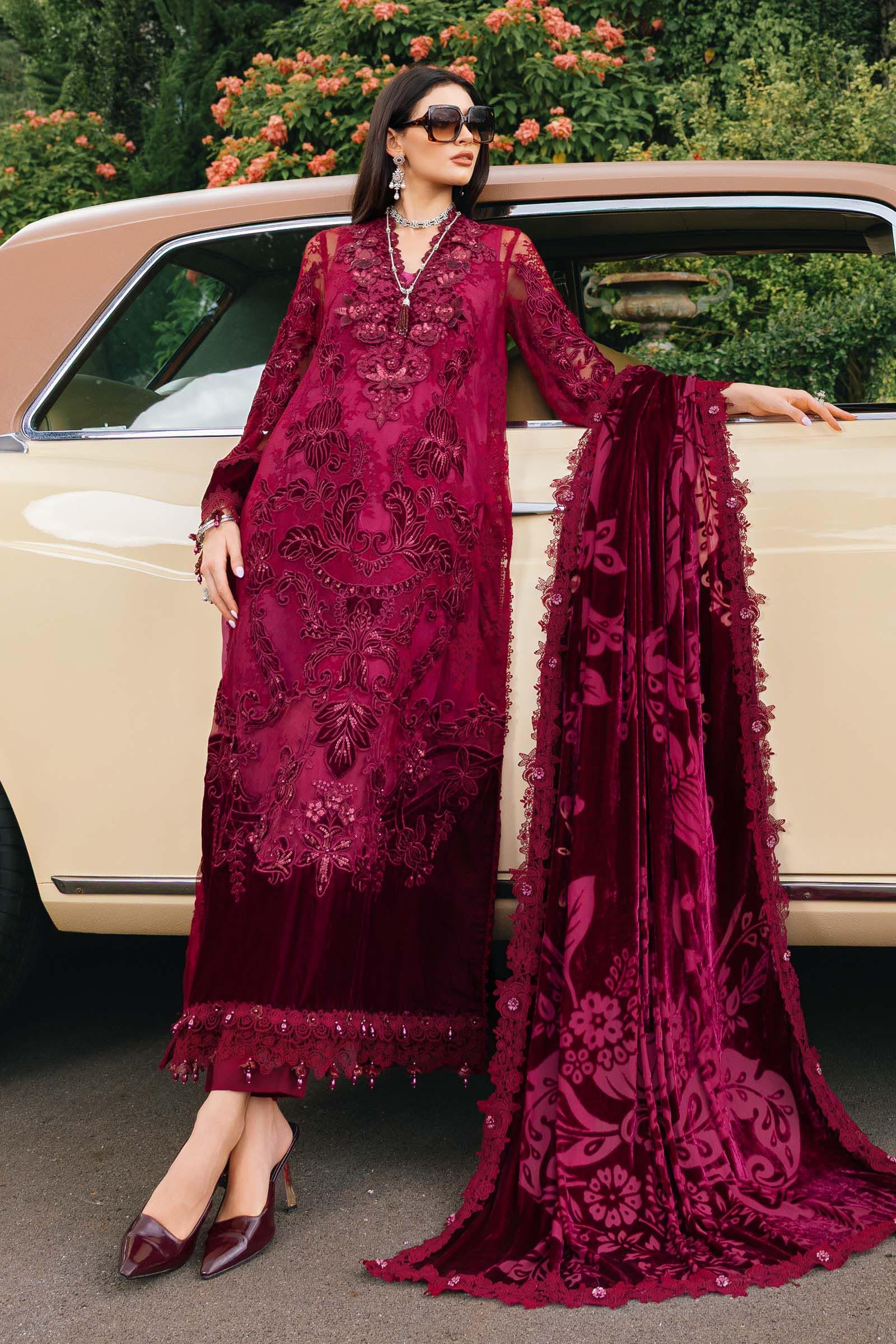 3 Piece Embroidered Chantilly Suit - Rang-e-Khaas