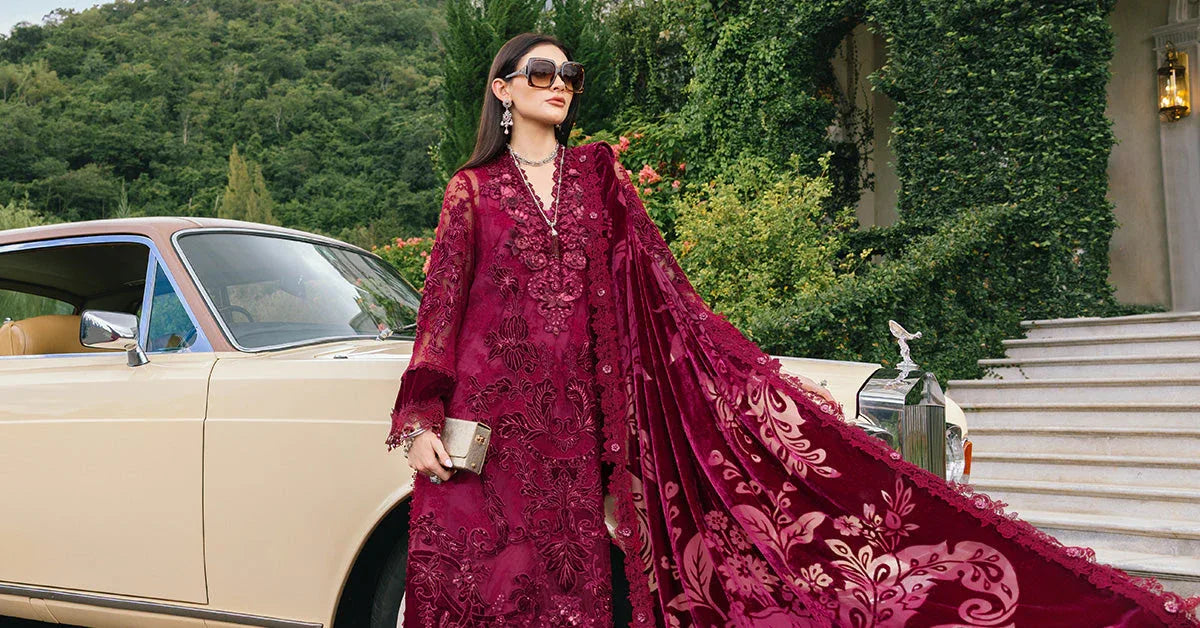 3 Piece Embroidered Chantilly Suit - Rang-e-Khaas