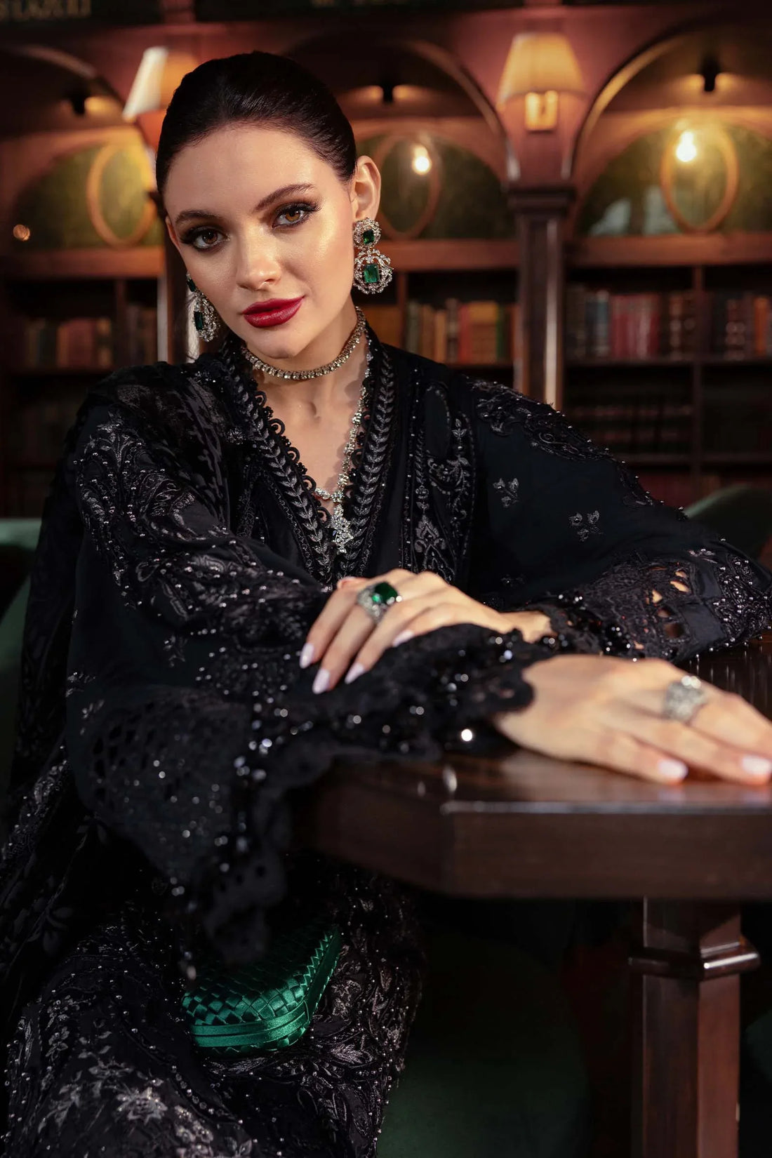 3 Piece Embroidered Linen Suit - Rang-e-Khaas