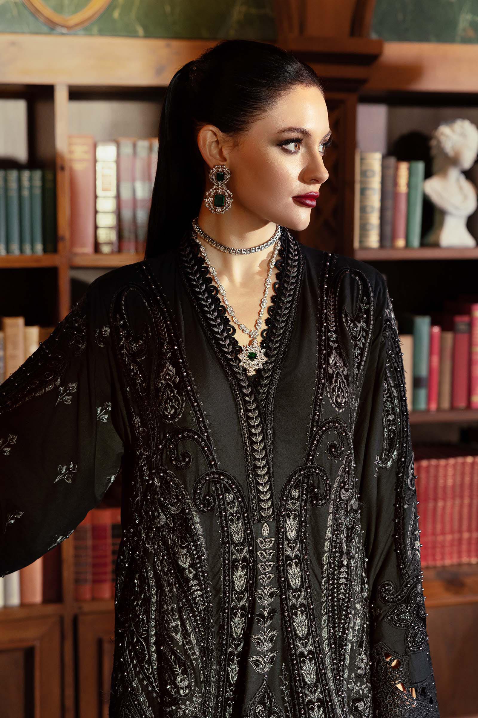 3 Piece Embroidered Linen Suit - Rang-e-Khaas
