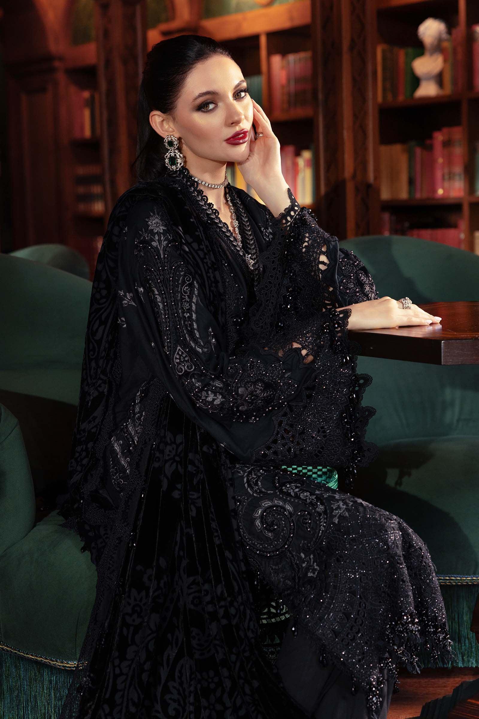 3 Piece Embroidered Linen Suit - Rang-e-Khaas