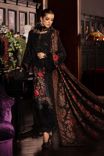 3 Piece Embroidered Linen Suit - Rang-e-Khaas