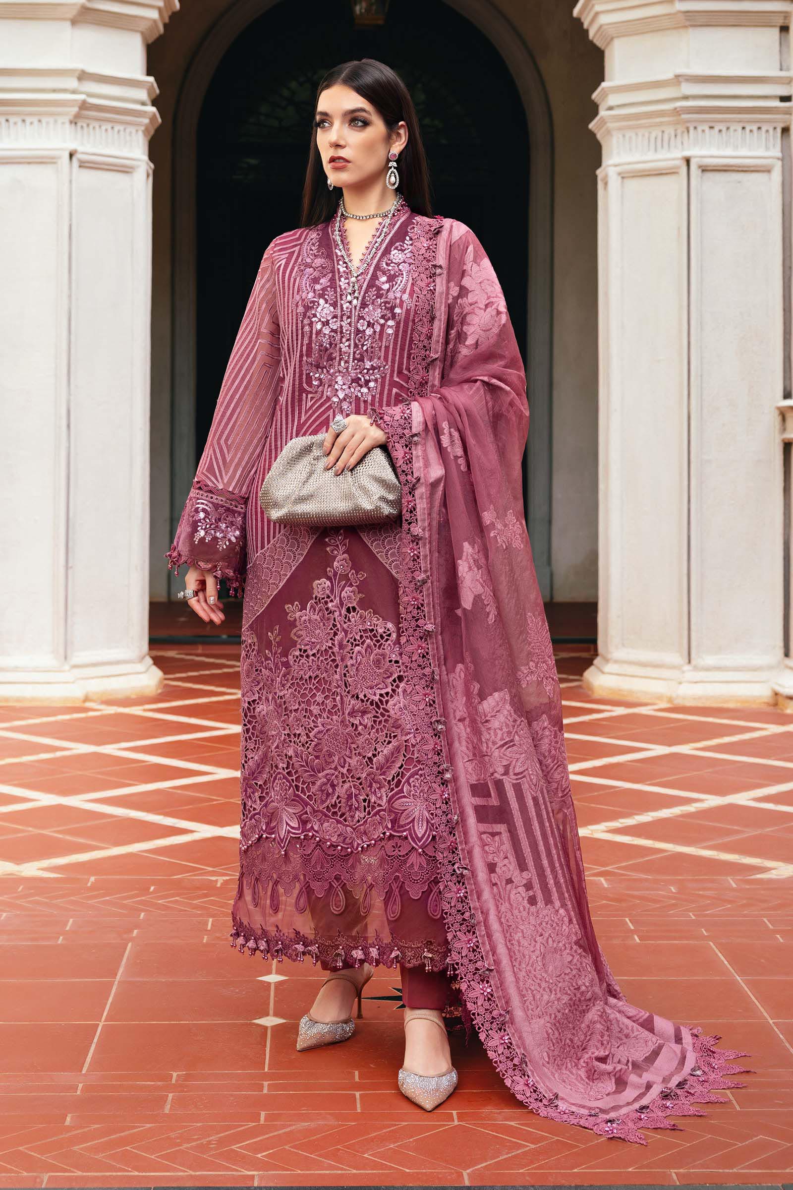 3 Piece Embroidered Organza Suit - Rang-e-Khaas