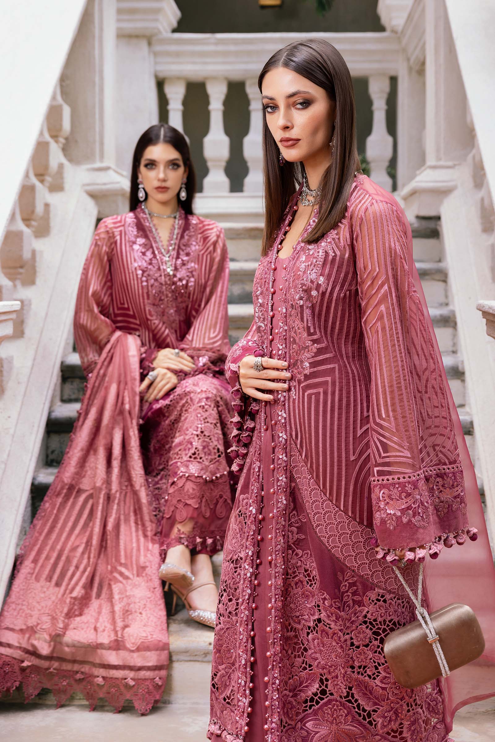 3 Piece Embroidered Organza Suit - Rang-e-Khaas