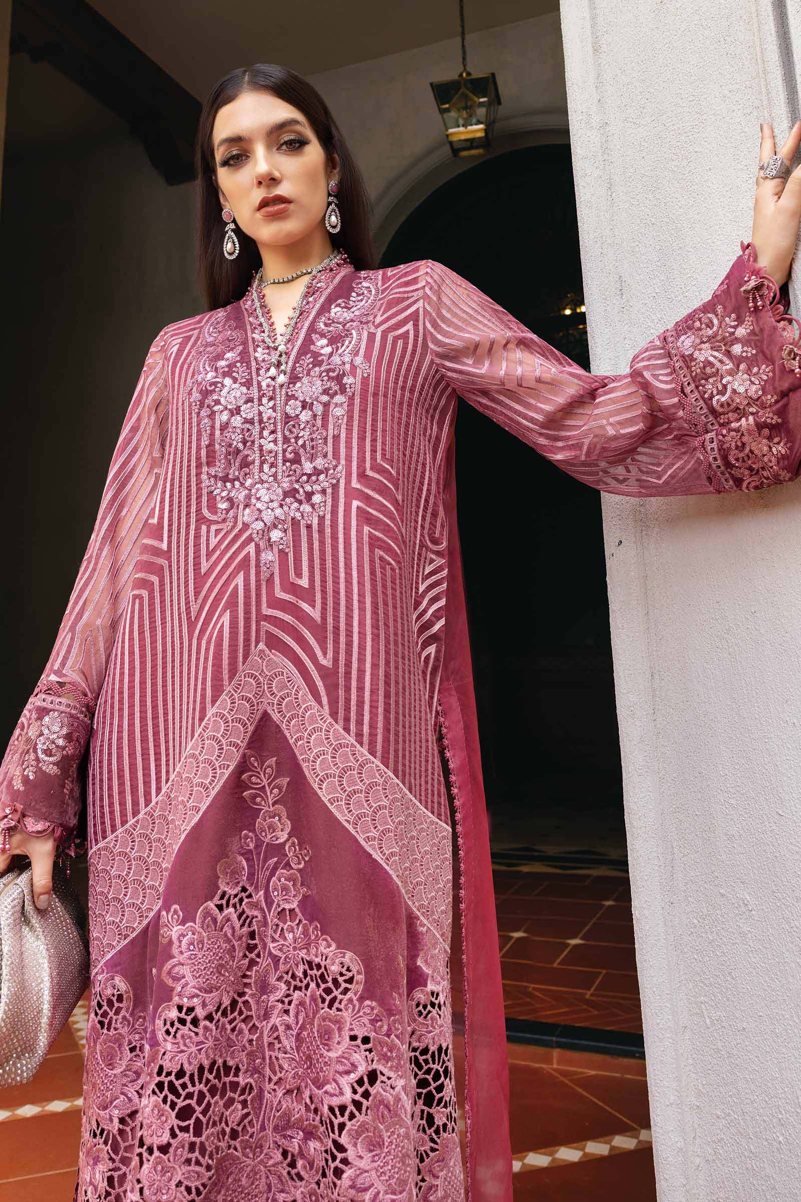 3 Piece Embroidered Organza Suit - Rang-e-Khaas