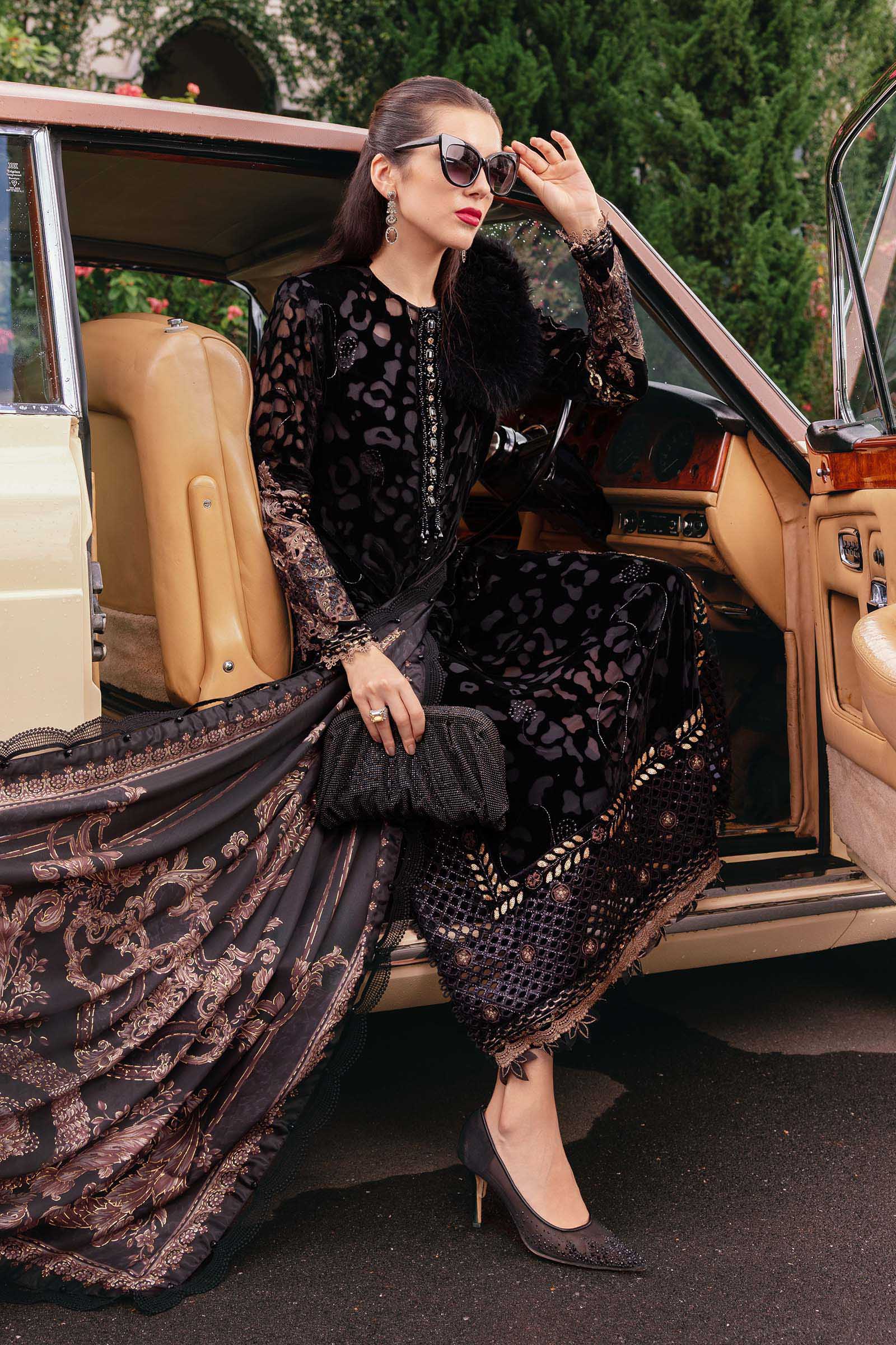3 Piece Embroidered Palachi Suit - Rang-e-Khaas