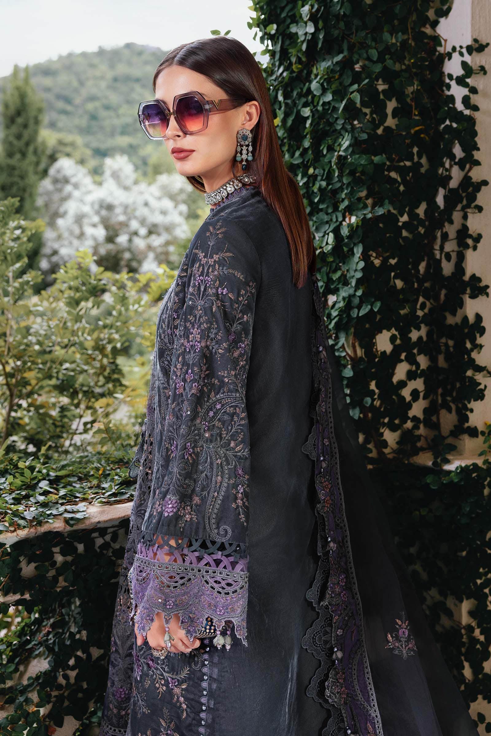 3 Piece Embroidered Velvet Suit - Rang-e-Khaas