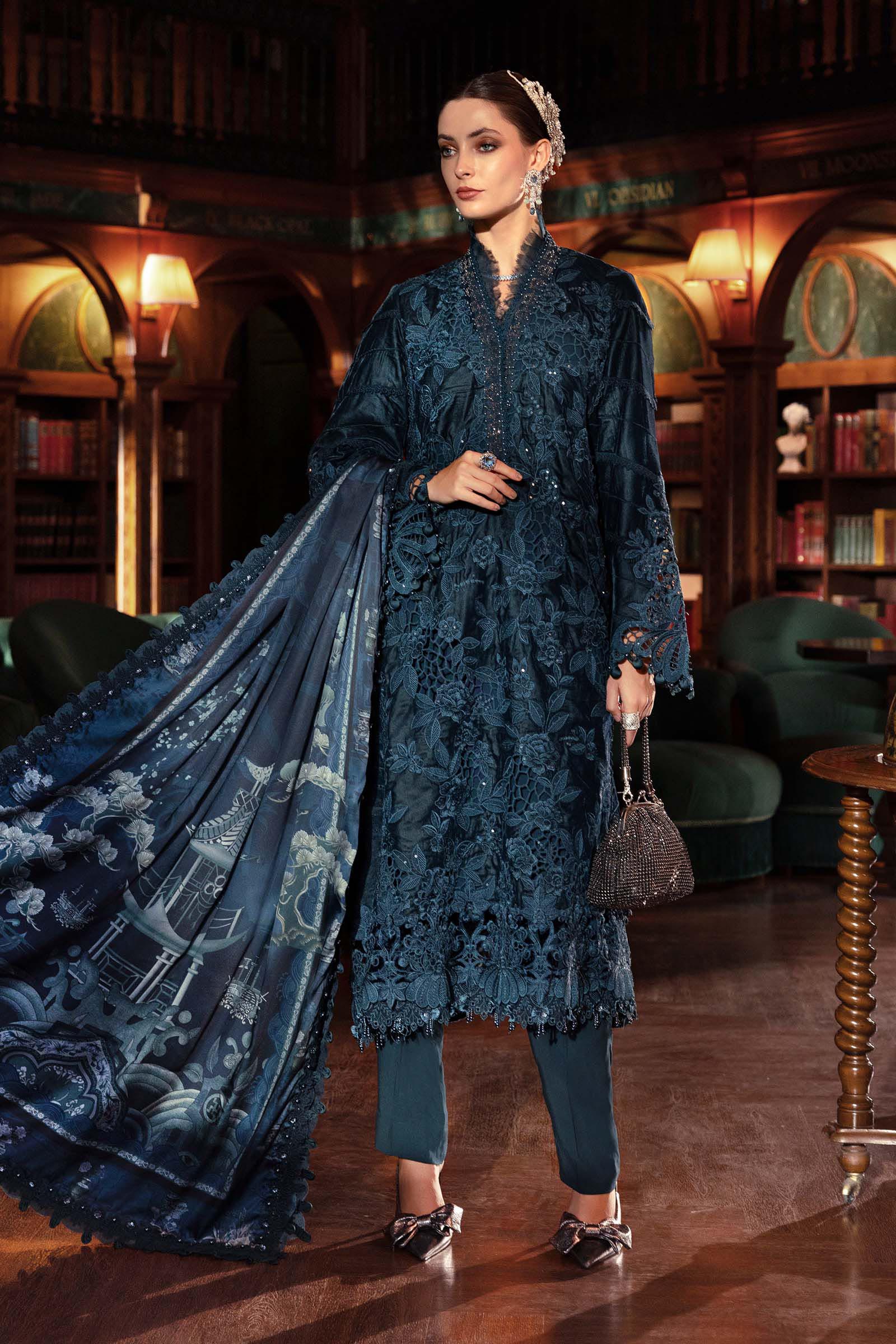 3 Piece Embroidered Velvet Suit - Rang-e-Khaas