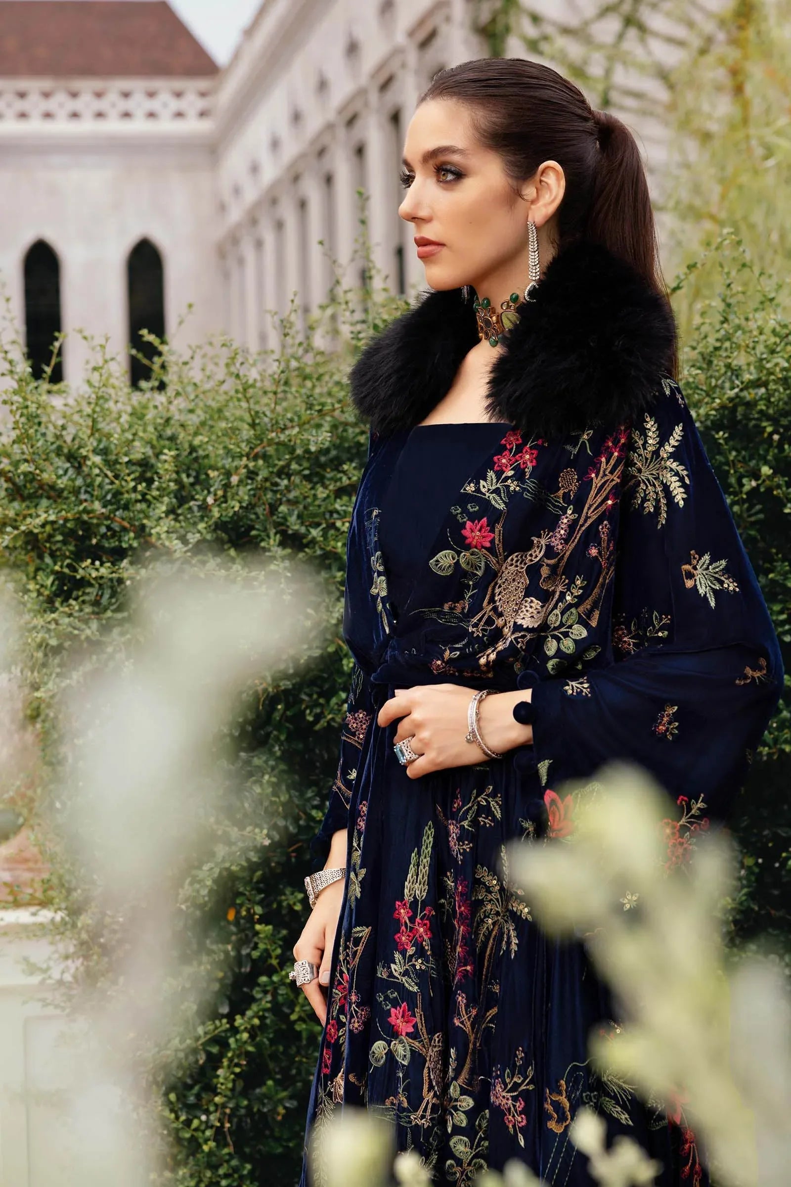 3 Piece Unstitched Embroidered Twill Linen Suit - Rang-e-Khaas