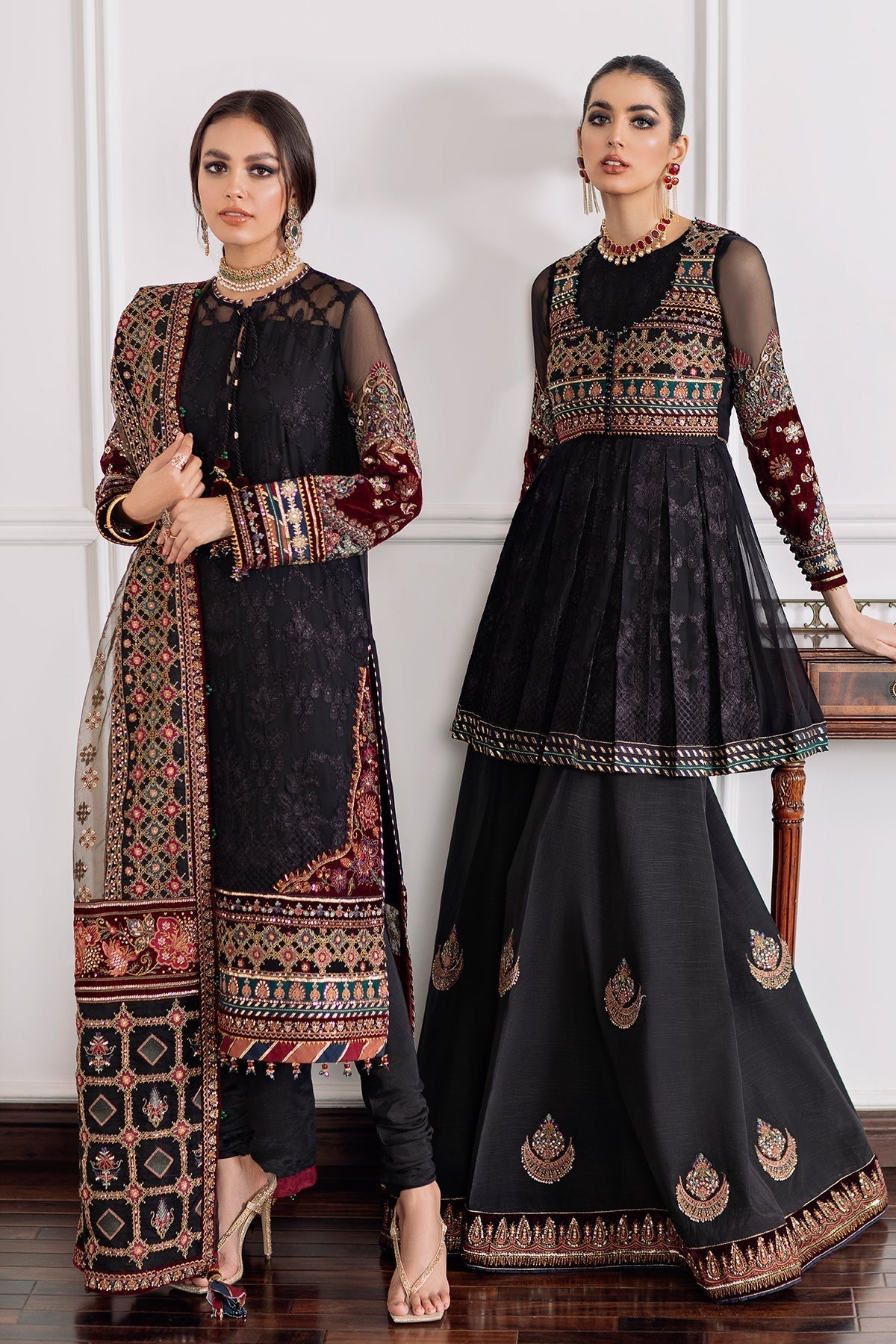 BAROQUE-EMBROIDERED CHIFFON CH09-04