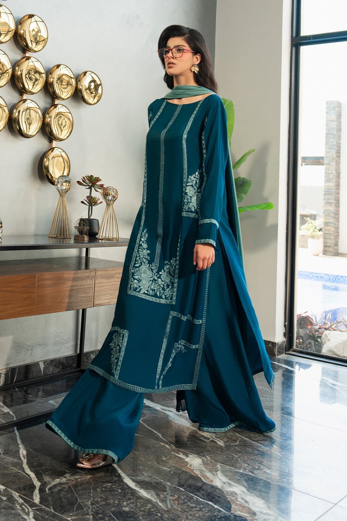 Fahad Hussayn | Lawn Banger | Midnight Teal