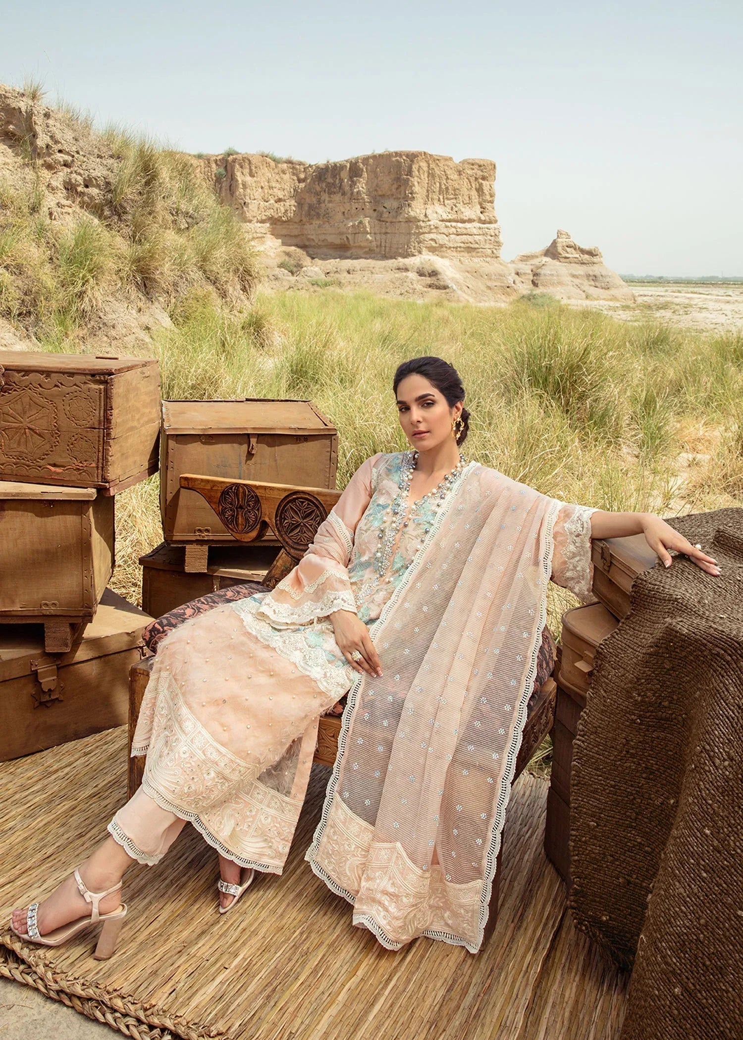 Saira Shakira | Luxury Pret | Peach Sandstone - Rang-e-Khaas