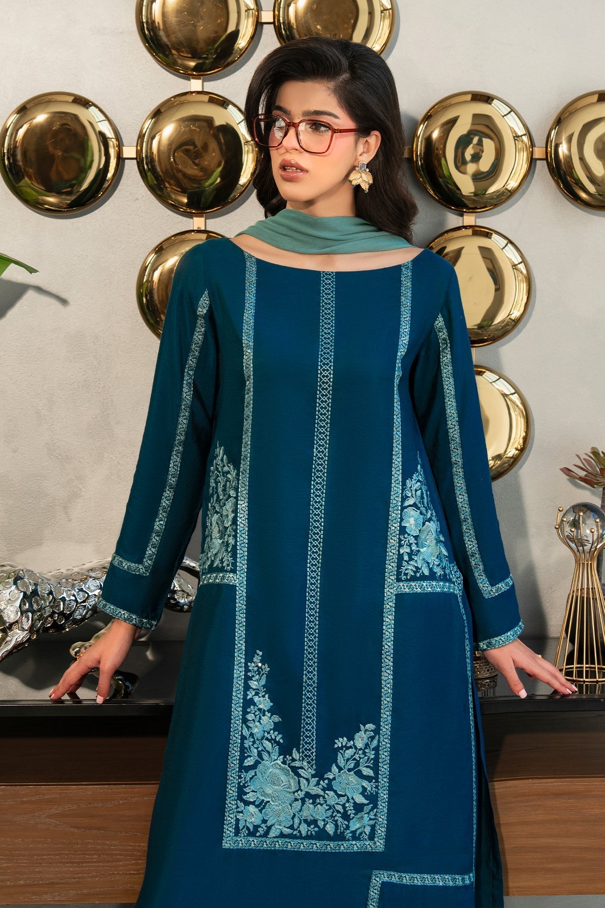 Fahad Hussayn | Lawn Banger | Midnight Teal