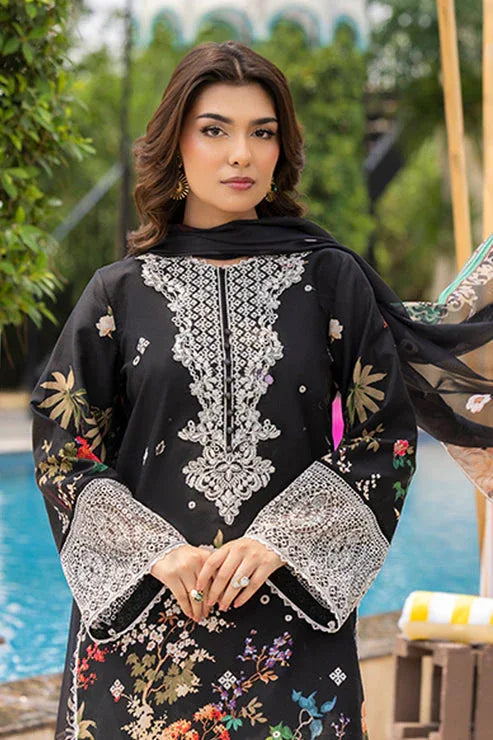 Saad Shaikh | Lawn 25 | Black - Zestel - Rang-e-Khaas