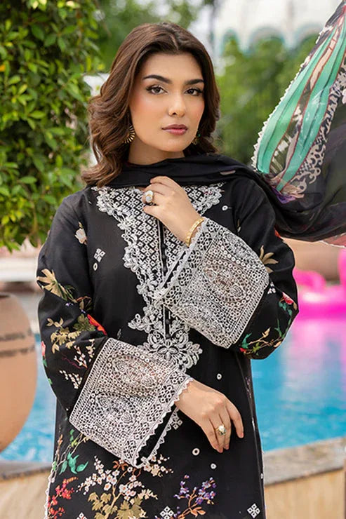 Saad Shaikh | Lawn 25 | Black - Zestel - Rang-e-Khaas