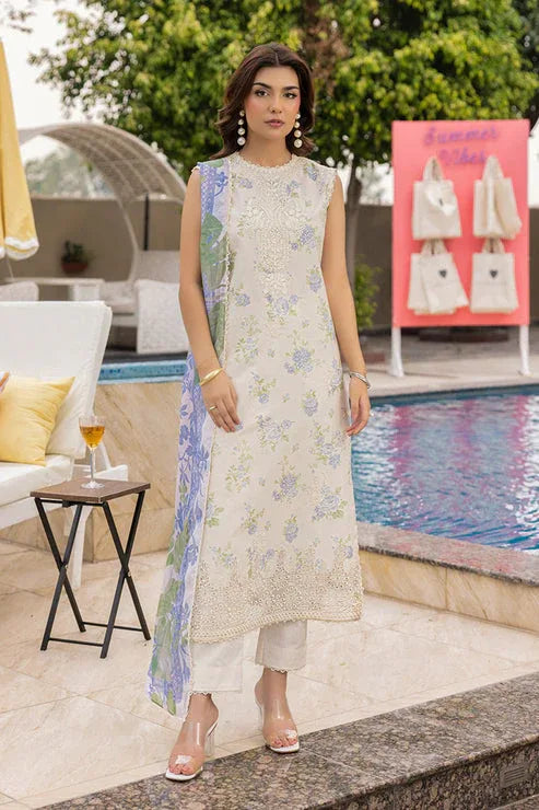 Saad Shaikh | Lawn 25 | Offwhite - Tropelle - Rang-e-Khaas