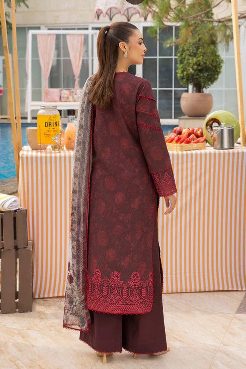 Saad Shaikh | Lawn 25 | Mehroon - Twilight Flora - Rang-e-Khaas