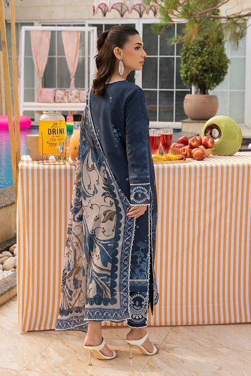 Saad Shaikh | Lawn 25 | Navy Blue - Blue Mirage - Rang-e-Khaas