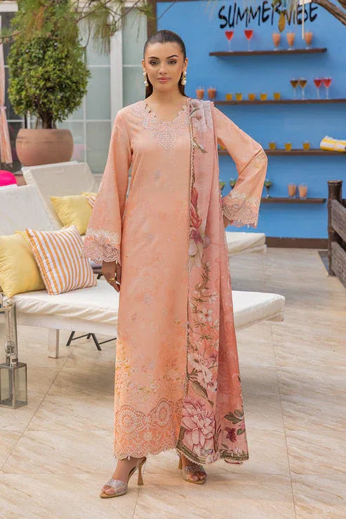 Saad Shaikh | Lawn 25 | Peach - Flayme - Rang-e-Khaas