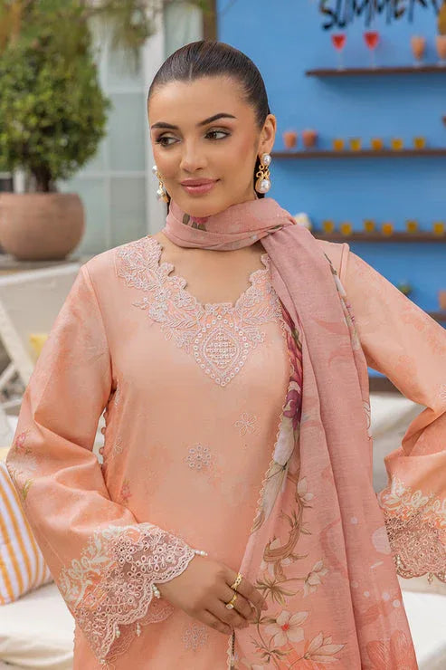 Saad Shaikh | Lawn 25 | Peach - Flayme - Rang-e-Khaas