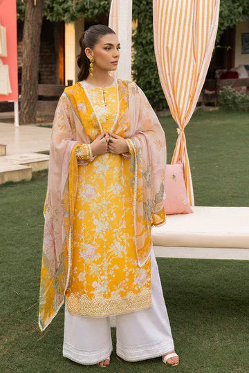 Saad Shaikh | Lawn 25 | Yellow - Amber Bloom - Rang-e-Khaas