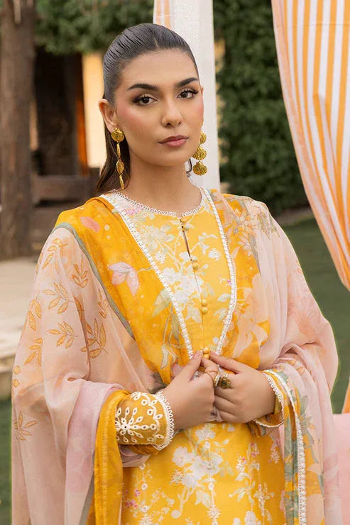 Saad Shaikh | Lawn 25 | Yellow - Amber Bloom - Rang-e-Khaas
