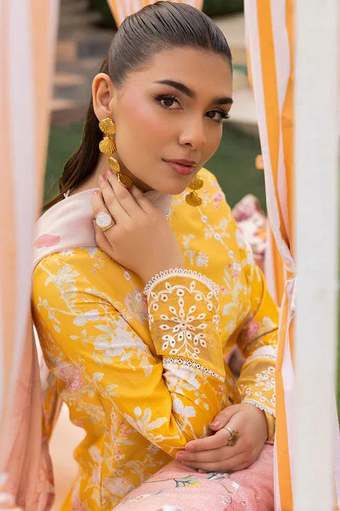 Saad Shaikh | Lawn 25 | Yellow - Amber Bloom - Rang-e-Khaas