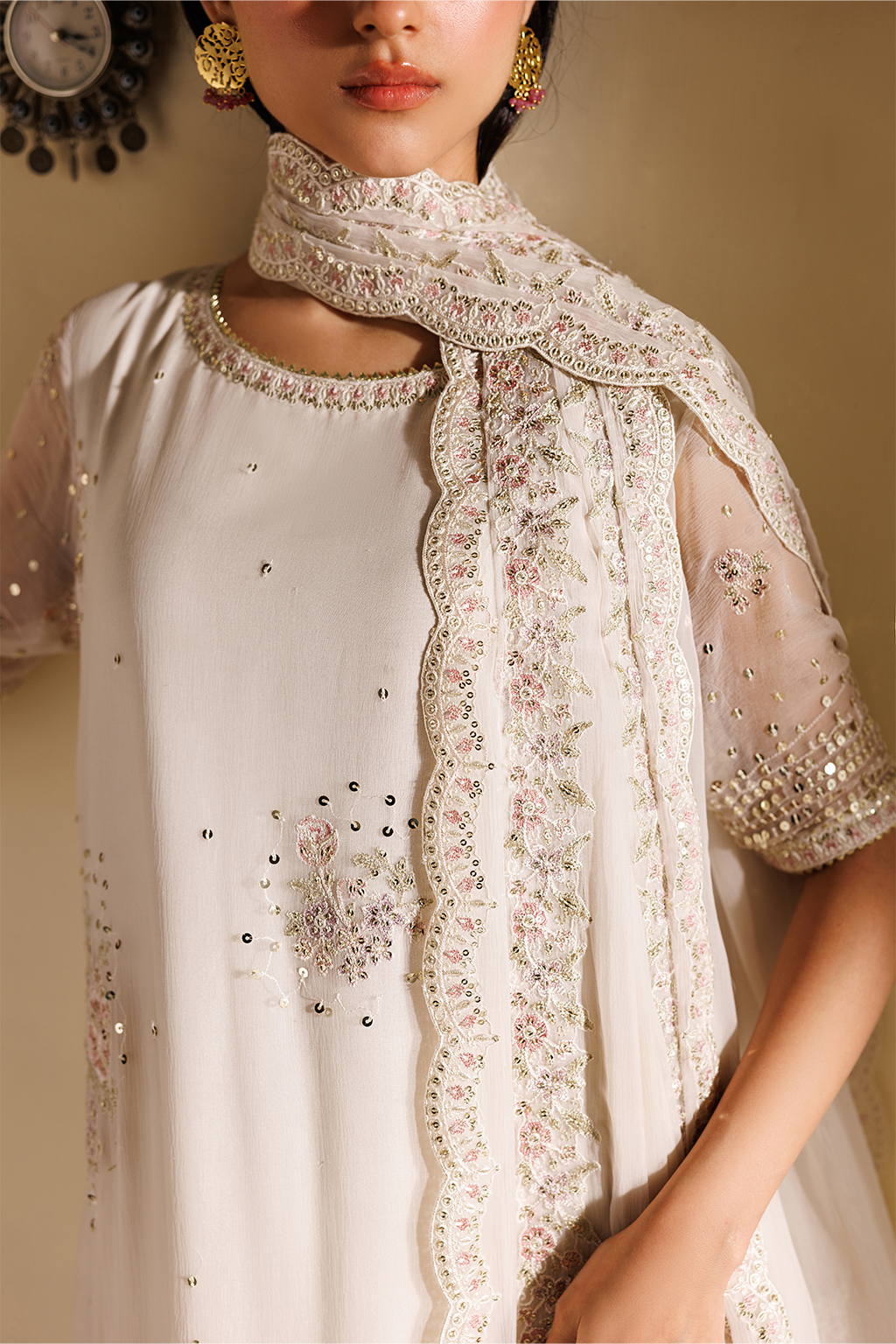 Iznik CC-98 Embroidered Chiffon