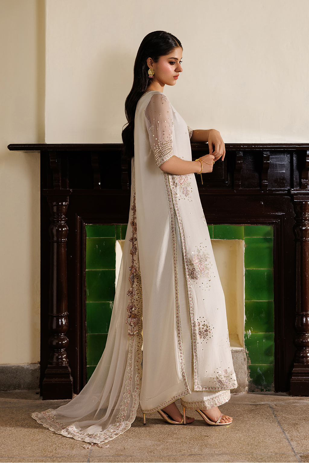 Iznik CC-98 Embroidered Chiffon