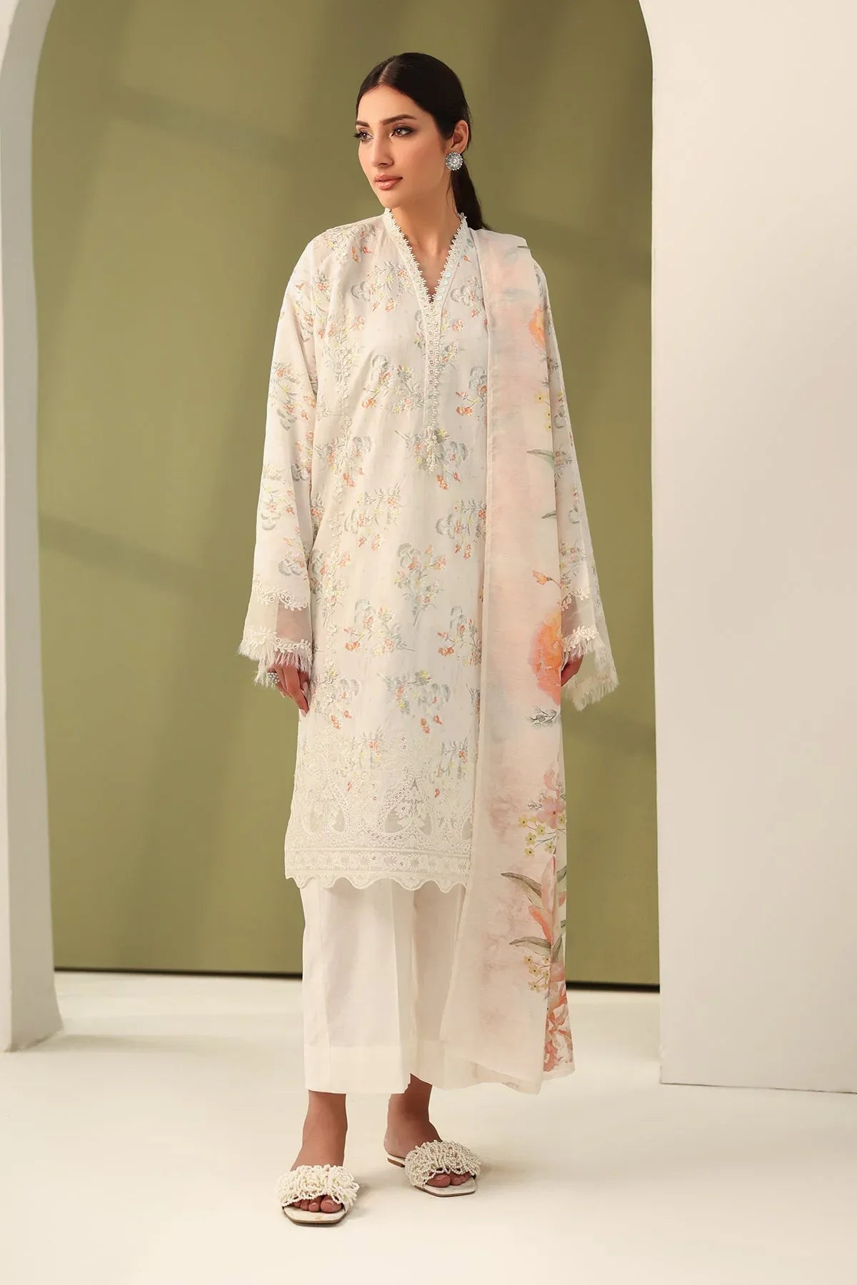 Baroque | Eid Printique | EMBROIDERED PRINTED LAWN UF-4181 - Rang-e-Khaas