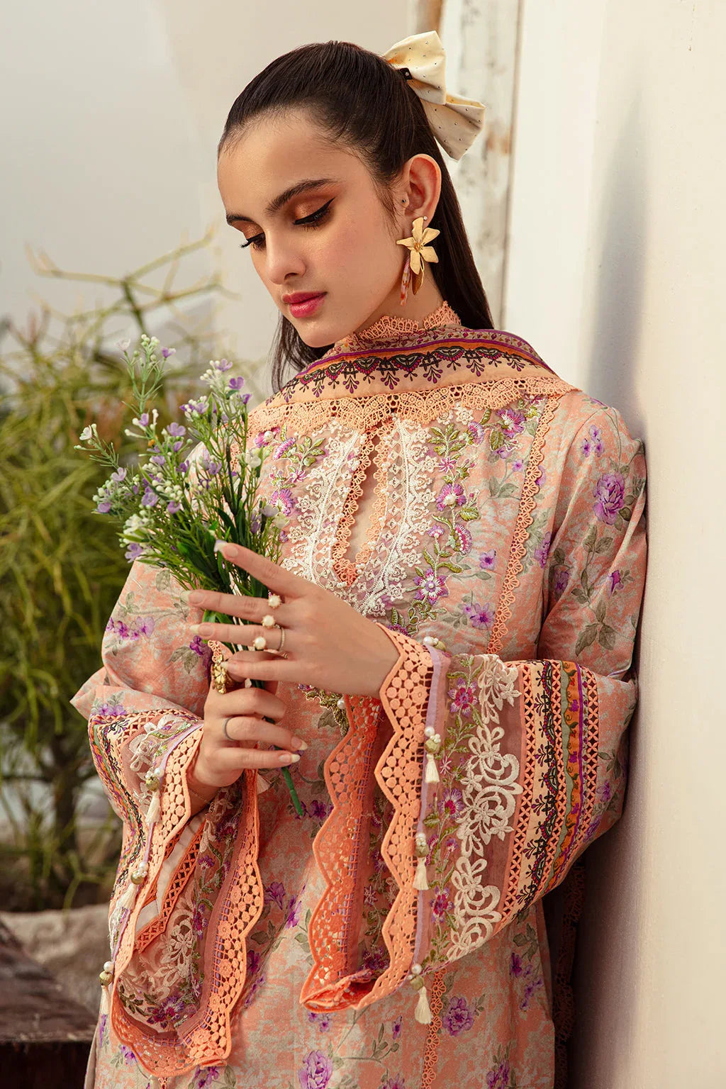 AJR Couture | Alif Affordable Lawn 24 | CORAL BLUSH - Rang-e-Khaas