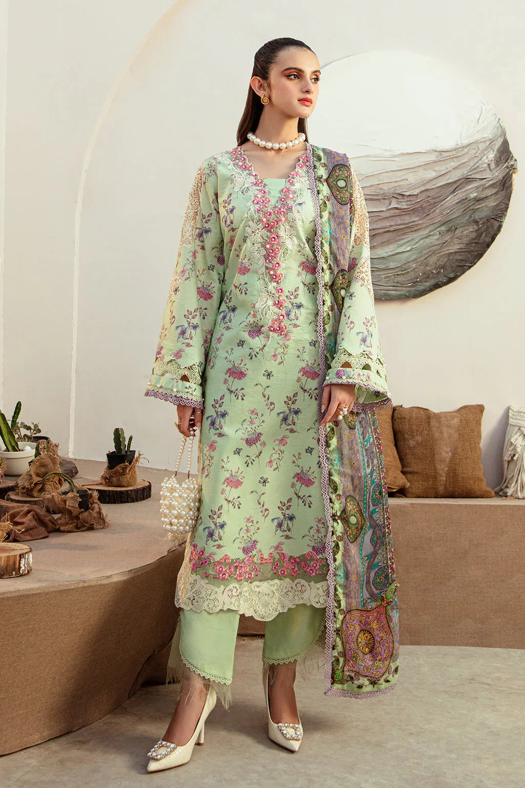 AJR Couture | Alif Affordable Lawn 24 | MINT MAGIC - Rang-e-Khaas