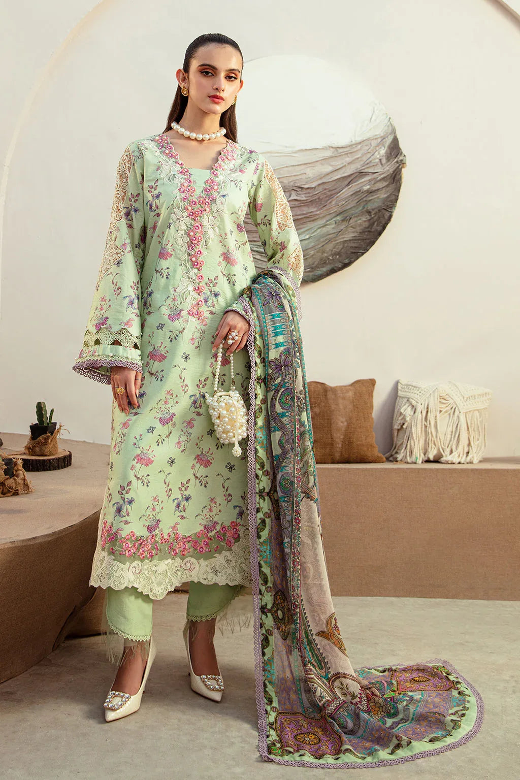 AJR Couture | Alif Affordable Lawn 24 | MINT MAGIC - Rang-e-Khaas