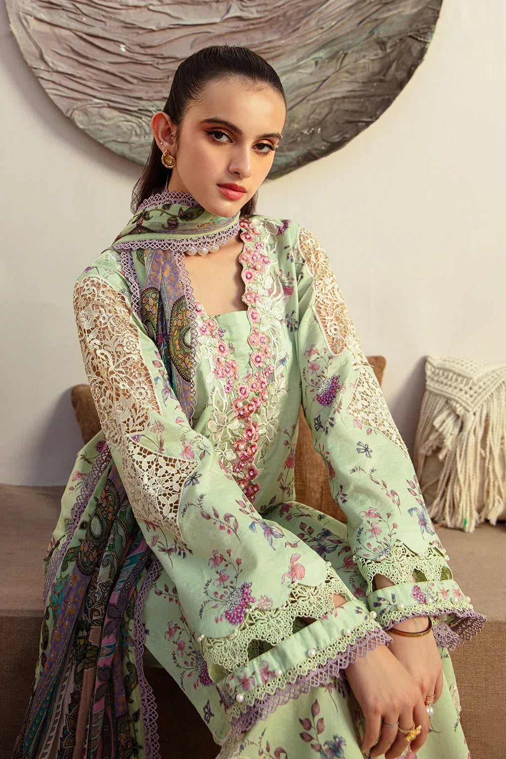 AJR Couture | Alif Affordable Lawn 24 | MINT MAGIC - Rang-e-Khaas
