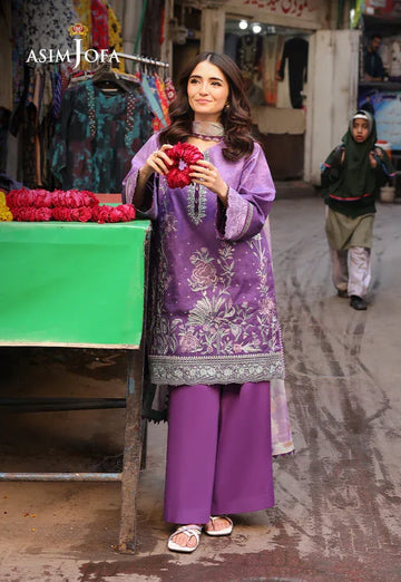 Asim Jofa | Summer Rhapsody | AJUBU-07 Embroidered Lawn - Rang-e-Khaas